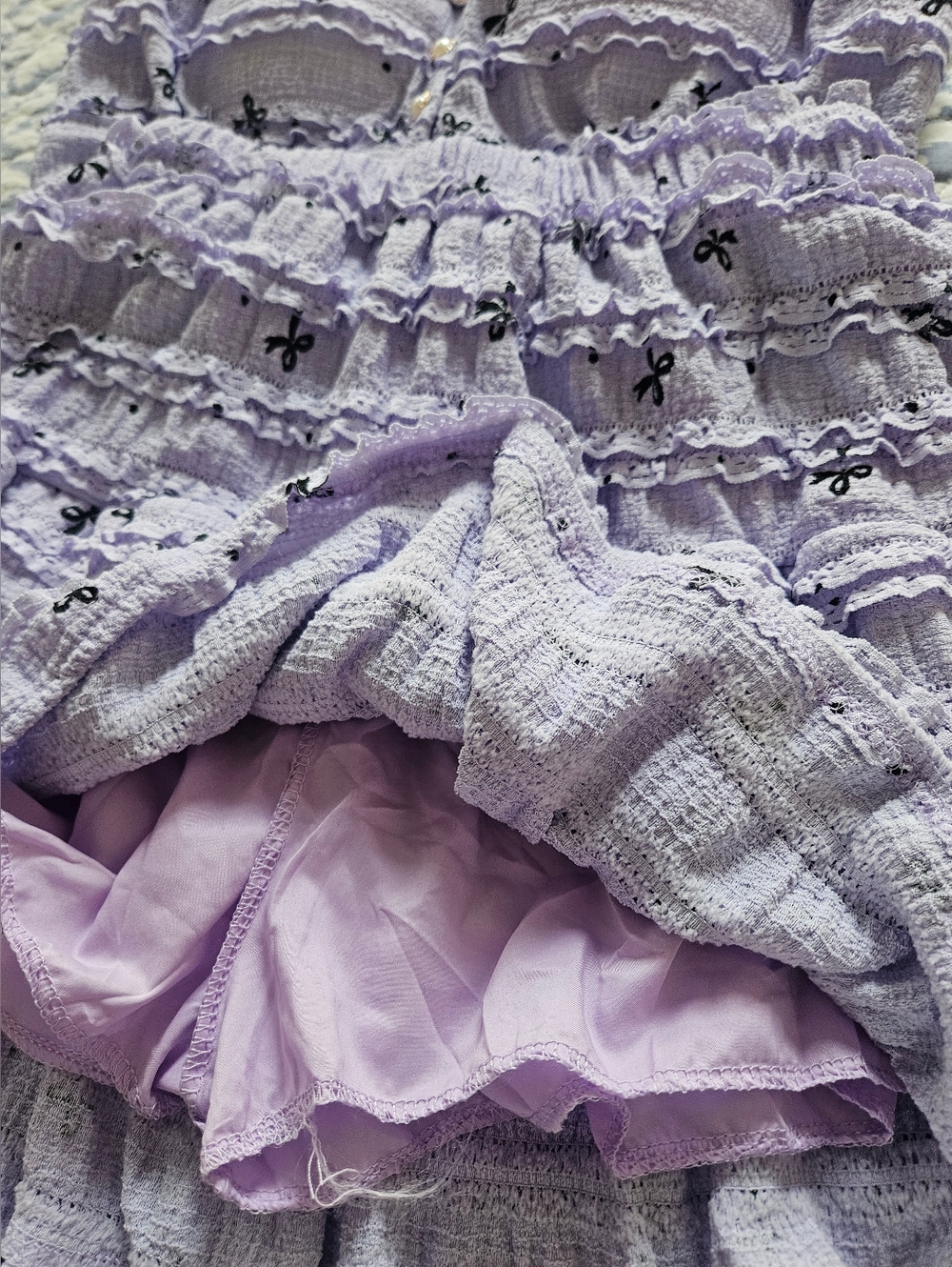 Lavender Ruffled Two-Piece Crop Top & Skirt Set - Picture 4 of 8